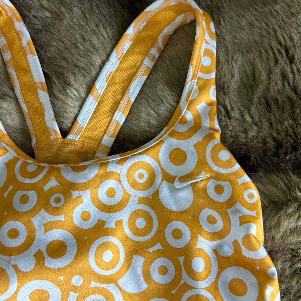 y2k nike performance orange geometric racerback tank top